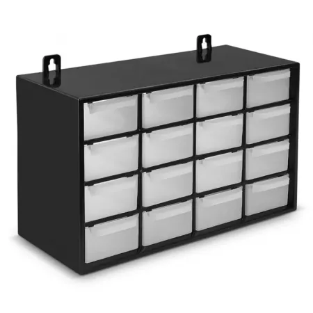 Organizador apilable 16 cajones negro, resistente y transparente Organizador apilable 16 cajones negro, resistente y transparente