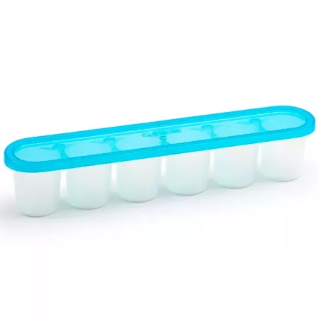 Cubitera 6 cubitos grandes con tapa azul, fácil de usar Cubitera 6 cubitos grandes con tapa azul, fácil de usar