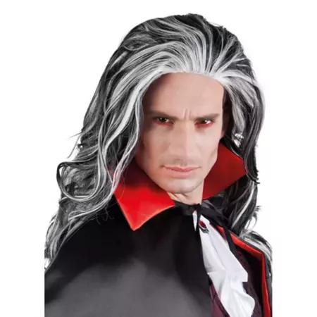 Peluca larga vampiro fibra sintética realista para Halloween Peluca larga vampiro fibra sintética realista para Halloween
