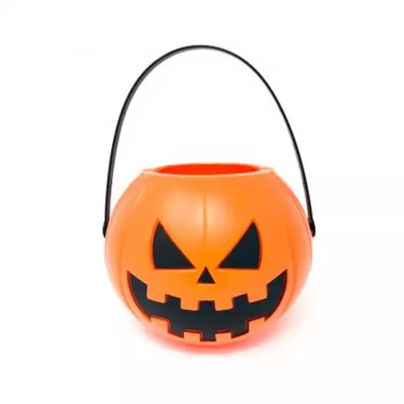 Cesta Halloween Asa Calabaza Naranja-Negro Resistente 16 cm Cesta Halloween Asa Calabaza Naranja-Negro Resistente 16 cm