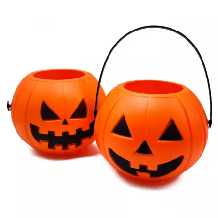Cesta Halloween Asa Calabaza Naranja-Negro Resistente 16 cm Cesta Halloween Asa Calabaza Naranja-Negro Resistente 16 cm