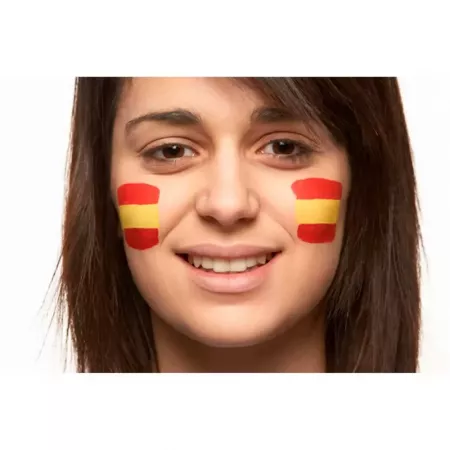 Pintura Facial Bandera España, Roja y Amarilla, Fácil y Lavable Pintura Facial Bandera España, Roja y Amarilla, Fácil y Lavable