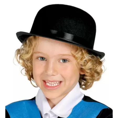 Bombín Infantil Negro de Fieltro | Cómodo y Resistente para Fiestas Bombín Infantil Negro de Fieltro | Cómodo y Resistente para Fiestas