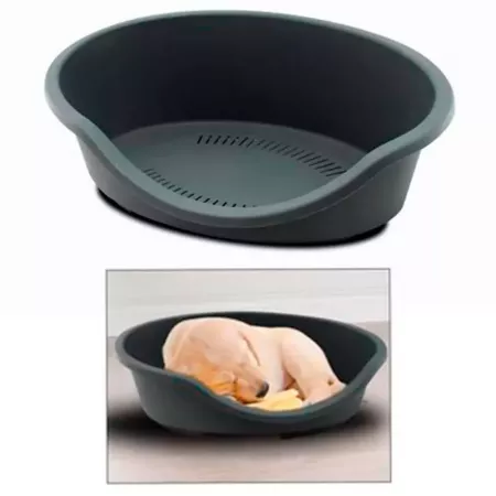Cama Plástica Gris para Perros y Gatos, Antideslizante y Ventilada Cama Plástica Gris para Perros y Gatos, Antideslizante y Ventilada