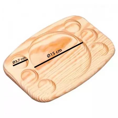 Bandeja de Madera Natural 6 Huecos + Central Ø15 cm Bandeja de Madera Natural 6 Huecos + Central Ø15 cm