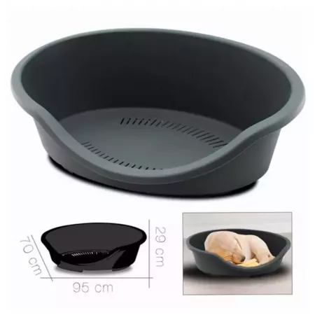 Cama Plástica Gris para Mascotas con Patas Antideslizantes Cama Plástica Gris para Mascotas con Patas Antideslizantes