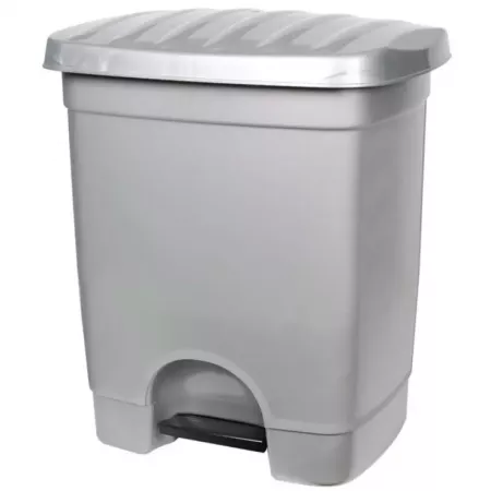 Cubo de basura ecológico 35L con pedal gris plata resistente Cubo de basura ecológico 35L con pedal gris plata resistente