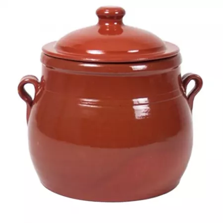 Olla de Barro 3L con Tapa, Microondas y Gas, Hecha a Mano Olla de Barro 3L con Tapa, Microondas y Gas, Hecha a Mano