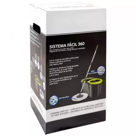 Set de Limpieza 360° con Mopa de Microfibra y Cubo Extensible Set de Limpieza 360° con Mopa de Microfibra y Cubo Extensible
