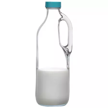 Botella de cristal 1,4 L con asa y tapa rosca, apta nevera Botella de cristal 1,4 L con asa y tapa rosca, apta nevera