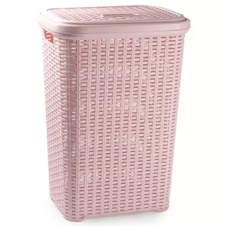 Cesto Ropa Sucia 60L Rosa Palo Imitación Mimbre, Ligero Cesto Ropa Sucia 60L Rosa Palo Imitación Mimbre, Ligero