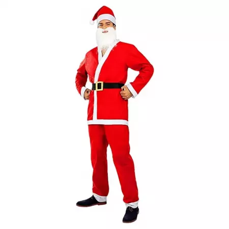 Disfraz Papá Noel Adulto 14+ Completo en Poliéster Navidad Disfraz Papá Noel Adulto 14+ Completo en Poliéster Navidad