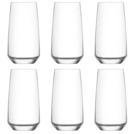 Set 6 Vasos de Cristal Lal 480ml, Resistentes y Elegantes Set 6 Vasos de Cristal Lal 480ml, Resistentes y Elegantes