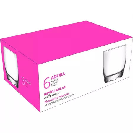 Vasos de Cristal Adora 6 uds, 290 ml, aptos lavavajillas Vasos de Cristal Adora 6 uds, 290 ml, aptos lavavajillas