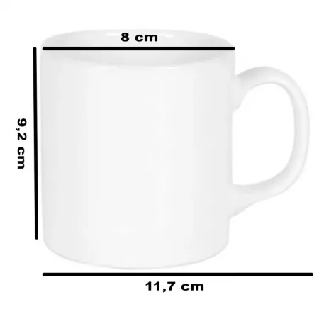 Taza clásica cerámica 330 ml blanca, resistente y práctica Taza clásica cerámica 330 ml blanca, resistente y práctica