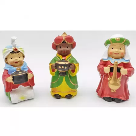 Set 3 Reyes Magos Naïf para Belén Navidad, pintados a mano Set 3 Reyes Magos Naïf para Belén Navidad, pintados a mano