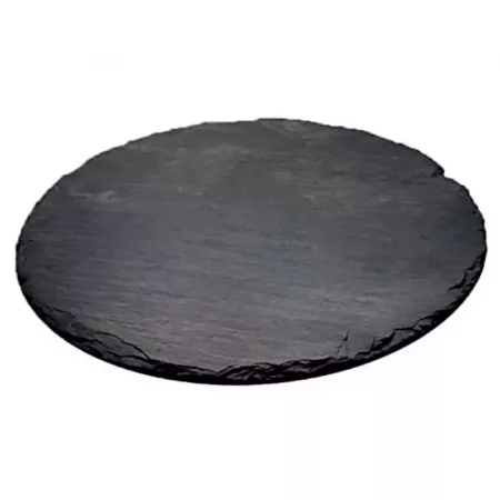 Bandeja de Pizarra Redonda 20 cm Natural con Base Antideslizante Bandeja de Pizarra Redonda 20 cm Natural con Base Antideslizante