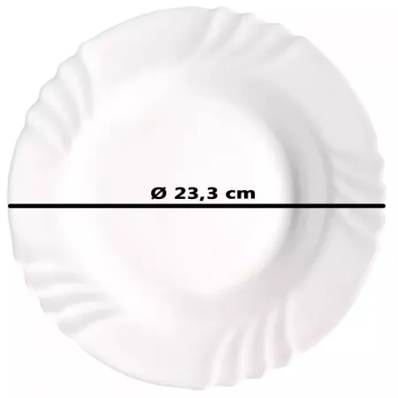 Plato hondo blanco 23 cm opal resistente para sopa fácil limpieza Plato hondo blanco 23 cm opal resistente para sopa fácil limpieza