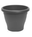 Pamex - Maceta de plástico mediterránea color gris 10 litros de capacidad 30 x 24 cm (diámetro x altura) tiesto ideal para interior y exterior