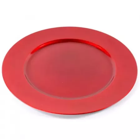 Bajoplato Navideño Rojo 33 cm Reutilizable y Elegante Bajoplato Navideño Rojo 33 cm Reutilizable y Elegante