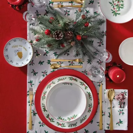 Bajoplato Navideño Rojo 33 cm Reutilizable y Elegante Bajoplato Navideño Rojo 33 cm Reutilizable y Elegante