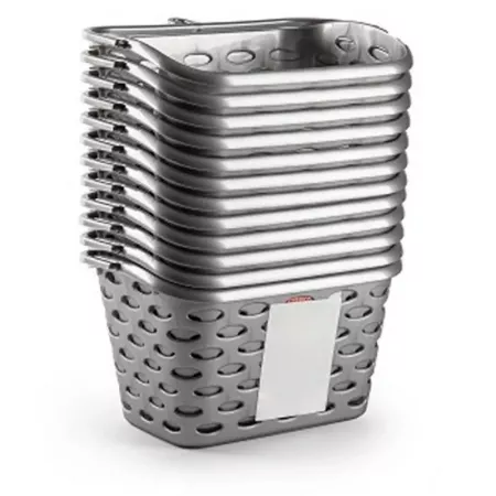 Cesta para pinzas con asa y gancho, plástico resistente plata Cesta para pinzas con asa y gancho, plástico resistente plata