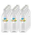 Tradineur - Pack de 12 botellas de plástico - Incluye tapa - Ideal para la conservación de tus alimentos - Capacidad de 1 Litros - 26 x 8 cm