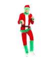 Tradineur - Disfraz de duende verde gruñón para adulto, poliéster, incluye camiseta, pantalón, cinturón y gorro, atuendo de Navidad, carnaval, Halloween, cosplay (Hombre - Talla M)