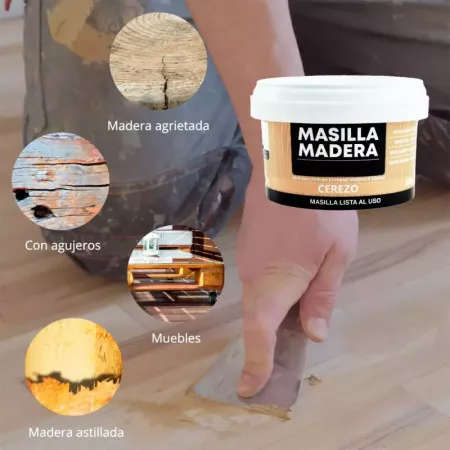 Masilla Madera Cerezo 250g Secado Rápido Alta Adherencia Masilla Madera Cerezo 250g Secado Rápido Alta Adherencia