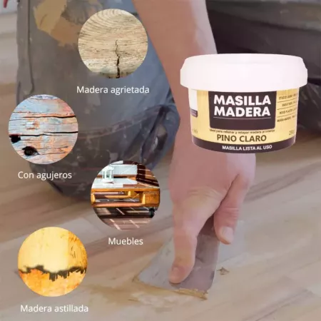 Masilla para madera pino claro 250g – Rápida y fácil uso Masilla para madera pino claro 250g – Rápida y fácil uso