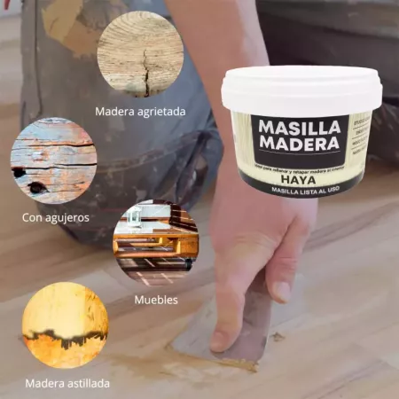 Masilla para madera de haya 250 g, secado rápido y fácil uso Masilla para madera de haya 250 g, secado rápido y fácil uso