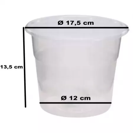 Maceta transparente redonda 17,5x13,5 cm resistente Maceta transparente redonda 17,5x13,5 cm resistente