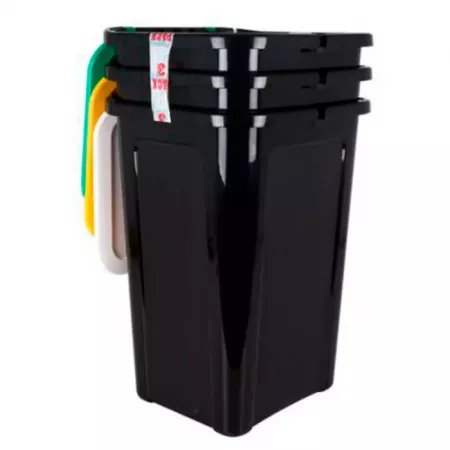 Pack Cubos Reciclaje 44L Negro con Tapas Colores ¡Oferta! Pack Cubos Reciclaje 44L Negro con Tapas Colores ¡Oferta!