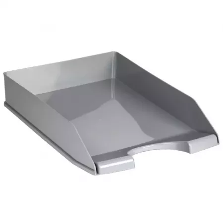 Bandeja apilable gris A4, plástico resistente 35x25 cm Bandeja apilable gris A4, plástico resistente 35x25 cm