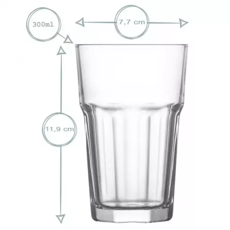 Pack 6 Vasos Cristal Aras 300 ml Lavavajillas Diseño Facetado Pack 6 Vasos Cristal Aras 300 ml Lavavajillas Diseño Facetado