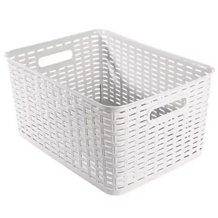 Cesta Organizadora Rattan 18L Blanca, Asas y BPA Free Cesta Organizadora Rattan 18L Blanca, Asas y BPA Free