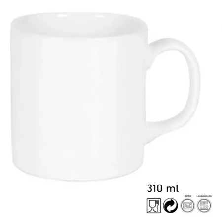 Taza Blanca Clásica 310 ml | Cerámica Microondas y Lavavajillas Taza Blanca Clásica 310 ml | Cerámica Microondas y Lavavajillas