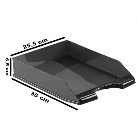 Bandeja apilable A4 negra en plástico, calidad España Bandeja apilable A4 negra en plástico, calidad España