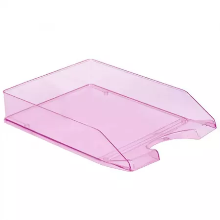 Bandeja apilable A4 fucsia transparente, 35x25,5 cm España Bandeja apilable A4 fucsia transparente, 35x25,5 cm España
