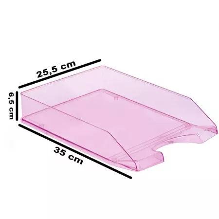 Bandeja apilable A4 fucsia transparente, 35x25,5 cm España Bandeja apilable A4 fucsia transparente, 35x25,5 cm España
