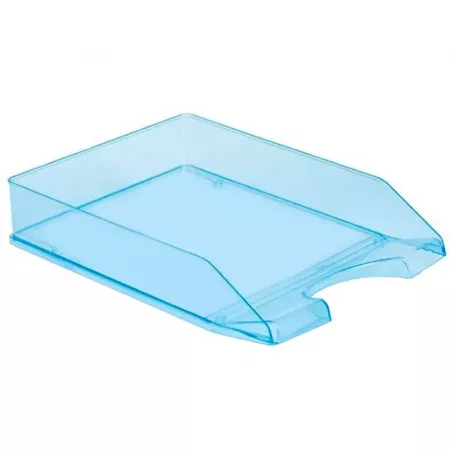 Bandeja Apilable A4 Azul Transparente | Plástico Resistente Española Bandeja Apilable A4 Azul Transparente | Plástico Resistente Española