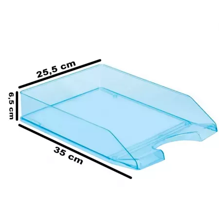 Bandeja Apilable A4 Azul Transparente | Plástico Resistente Española Bandeja Apilable A4 Azul Transparente | Plástico Resistente Española