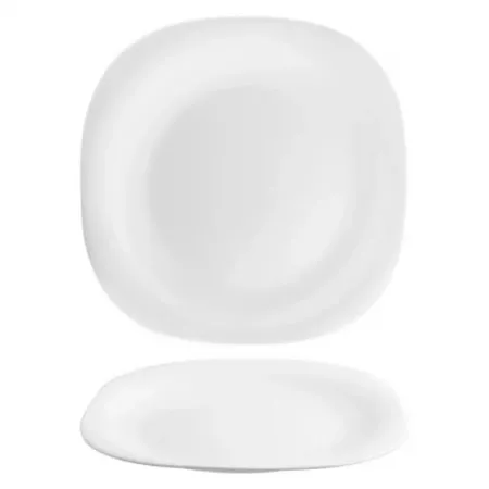 Plato Llano Blanco 26x26 cm Vidrio Opal Resistente Fácil Uso Plato Llano Blanco 26x26 cm Vidrio Opal Resistente Fácil Uso