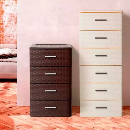 Cajonera Rattan 2 Cajones Blanco Roto: Ideal Baño y Dormitorio Cajonera Rattan 2 Cajones Blanco Roto: Ideal Baño y Dormitorio