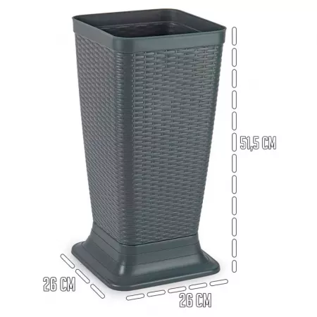 Paragüero Rattan Resistente 51,5x26 cm en Gris, Topo y Wengue Paragüero Rattan Resistente 51,5x26 cm en Gris, Topo y Wengue