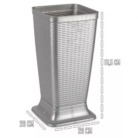 Paragüero Rattan Resistente 51,5x26 cm Blanco o Plateado Paragüero Rattan Resistente 51,5x26 cm Blanco o Plateado