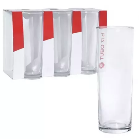 Pack 6 vasos de tubo 31 cl con base gruesa aptos lavavajillas Pack 6 vasos de tubo 31 cl con base gruesa aptos lavavajillas
