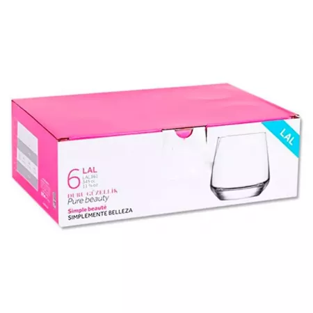 Vasos de Cristal Lal 6 uds 345 ml - Base Gruesa y Duraderos Vasos de Cristal Lal 6 uds 345 ml - Base Gruesa y Duraderos