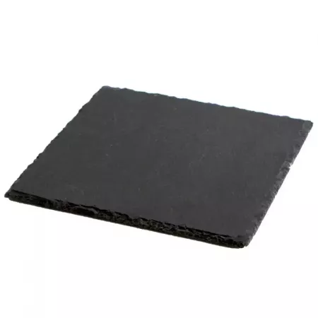 Bandeja de pizarra natural 20x20 cm con protectores antideslizantes Bandeja de pizarra natural 20x20 cm con protectores antideslizantes
