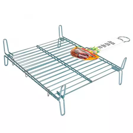 Parrilla Doble Acero Zincado 40x45 cm con Mango - Fabricada en España Parrilla Doble Acero Zincado 40x45 cm con Mango - Fabricada en España